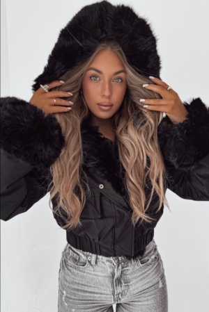 Дамско кожено яке LUXE BLACK 